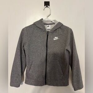 Nike - Kids Size M - Sportswear Club Fleece Full-Zip Charcoal Gray Hoodie
